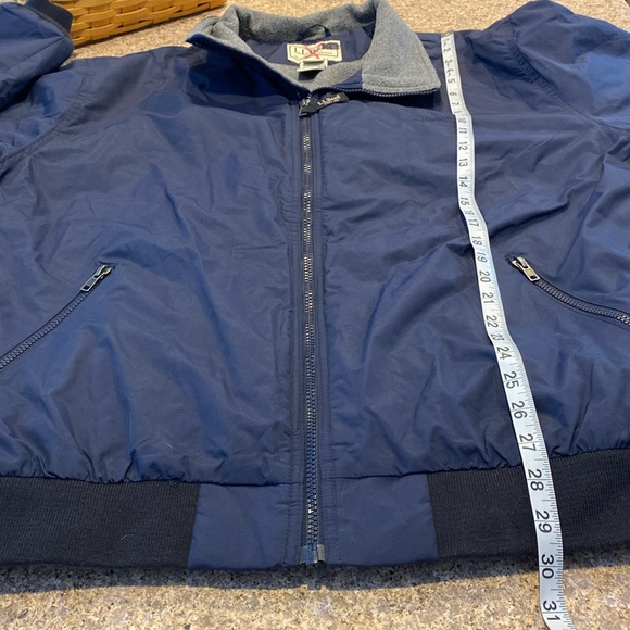L.L. Bean Blue Warm Up Jacket Gray Fleece Lined XXL Reg 205107 Zip Up - Picture 6 of 17